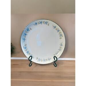 Lennold Rhapsody 12 in Round Platter Chop Plate Vintage Blue Flowers Fine China